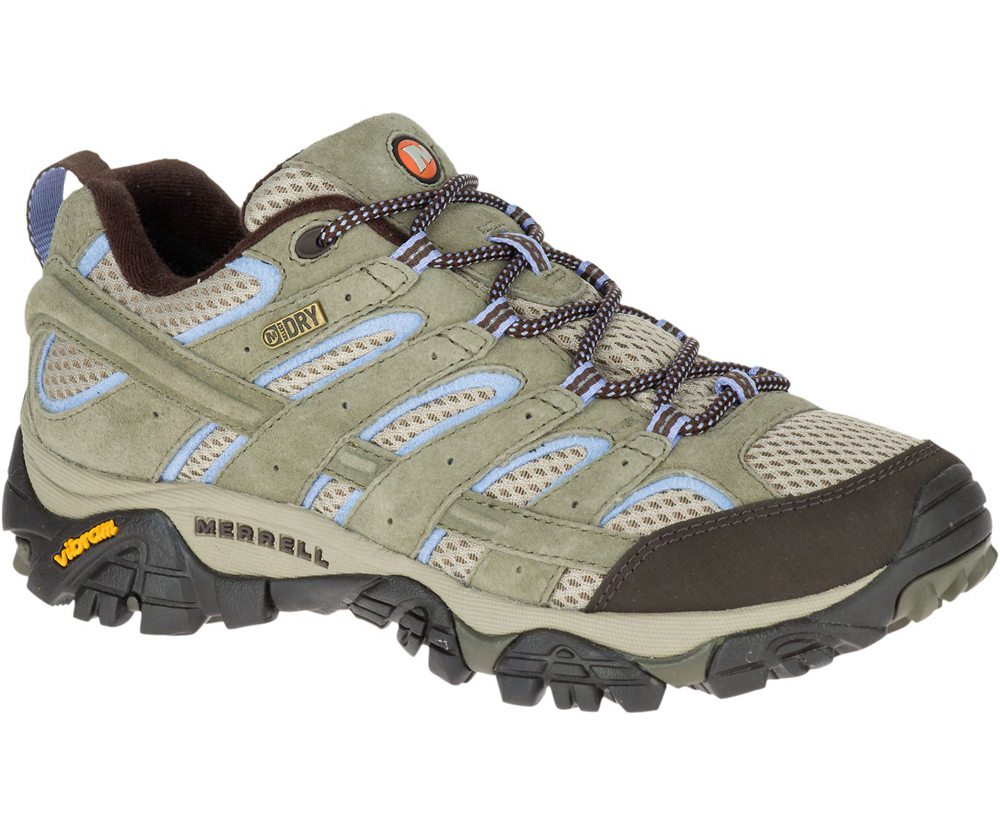 Buty Trekkingowe Merrell Damskie Oliwkowe - Moab 2 Waterproof - 029485-NWU